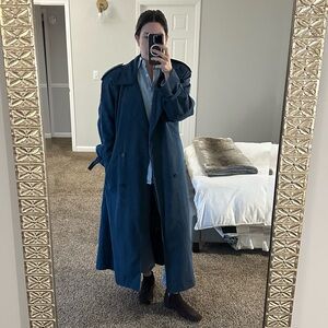 LONDON FOG Towne Vintage Navy Trench Size 14 Regular